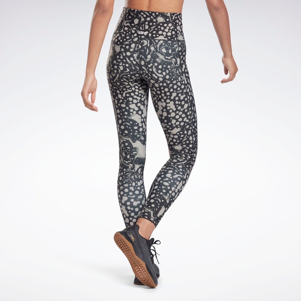 Reebok Studio Lux HR 2.0 Modern Safari Tights Czarne | YKTS-05467