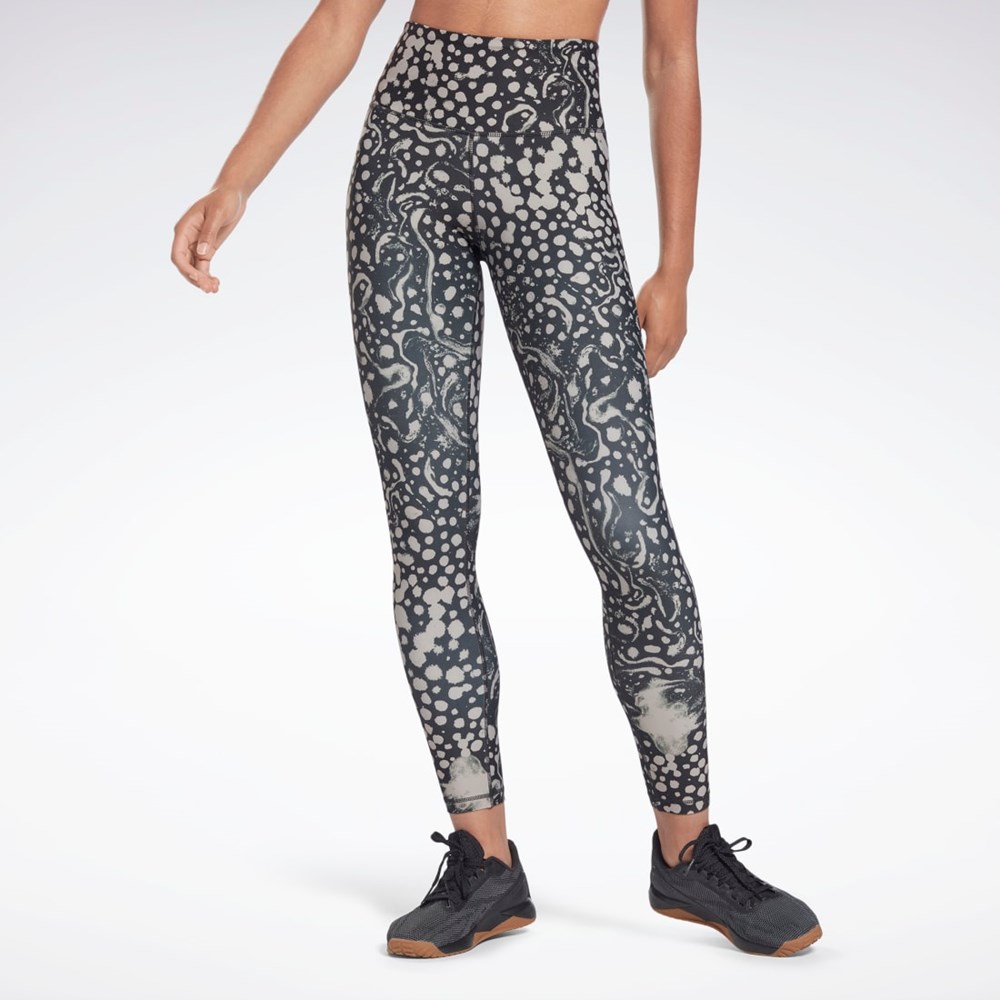 Reebok Studio Lux HR 2.0 Modern Safari Tights Czarne | YKTS-05467