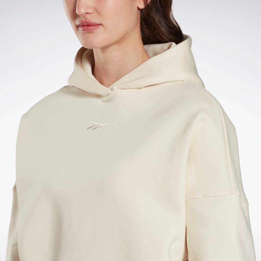 Reebok Studio Recycled Oversize Hoodie Białe | CFVG-39861