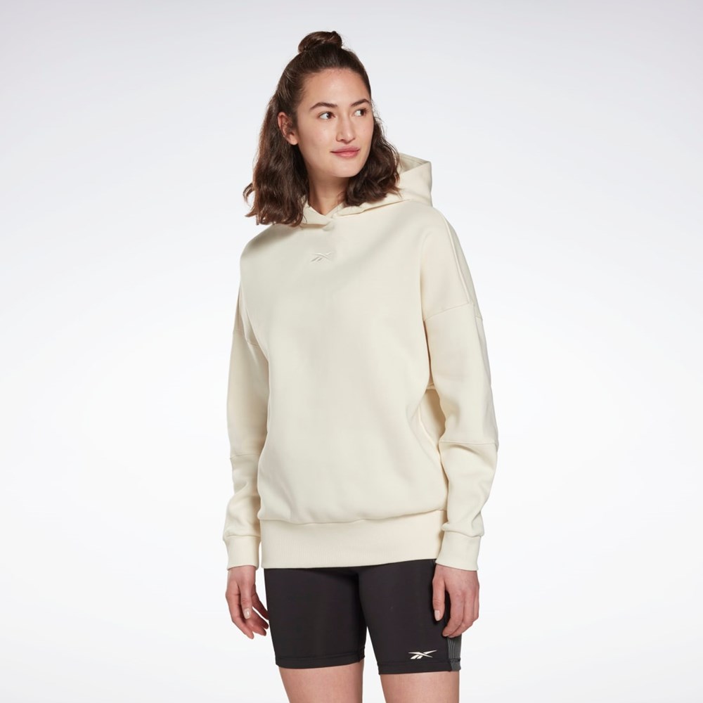 Reebok Studio Recycled Oversize Hoodie Białe | CFVG-39861