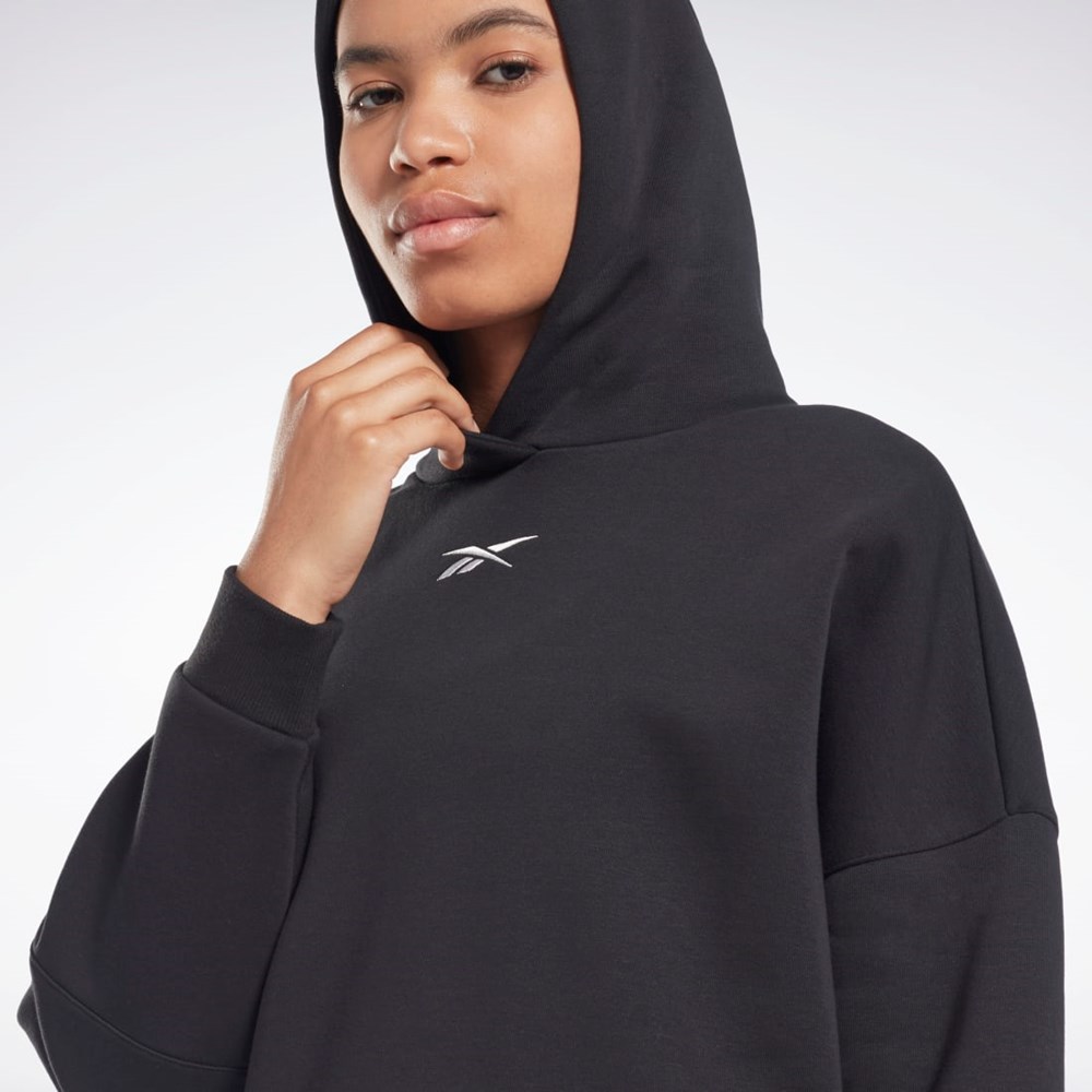 Reebok Studio Recycled Oversize Hoodie Czarne | ZXIL-28031