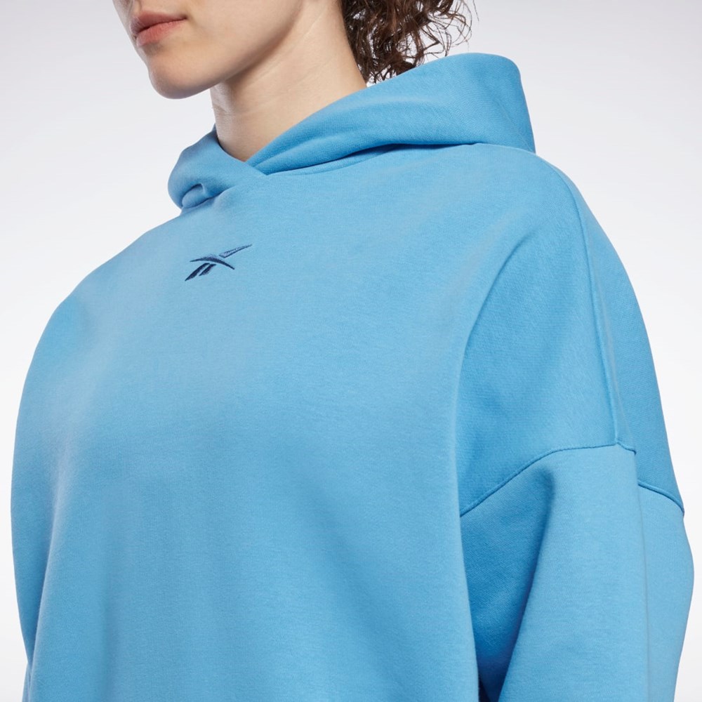 Reebok Studio Recycled Oversize Hoodie Niebieskie | BKZE-47601