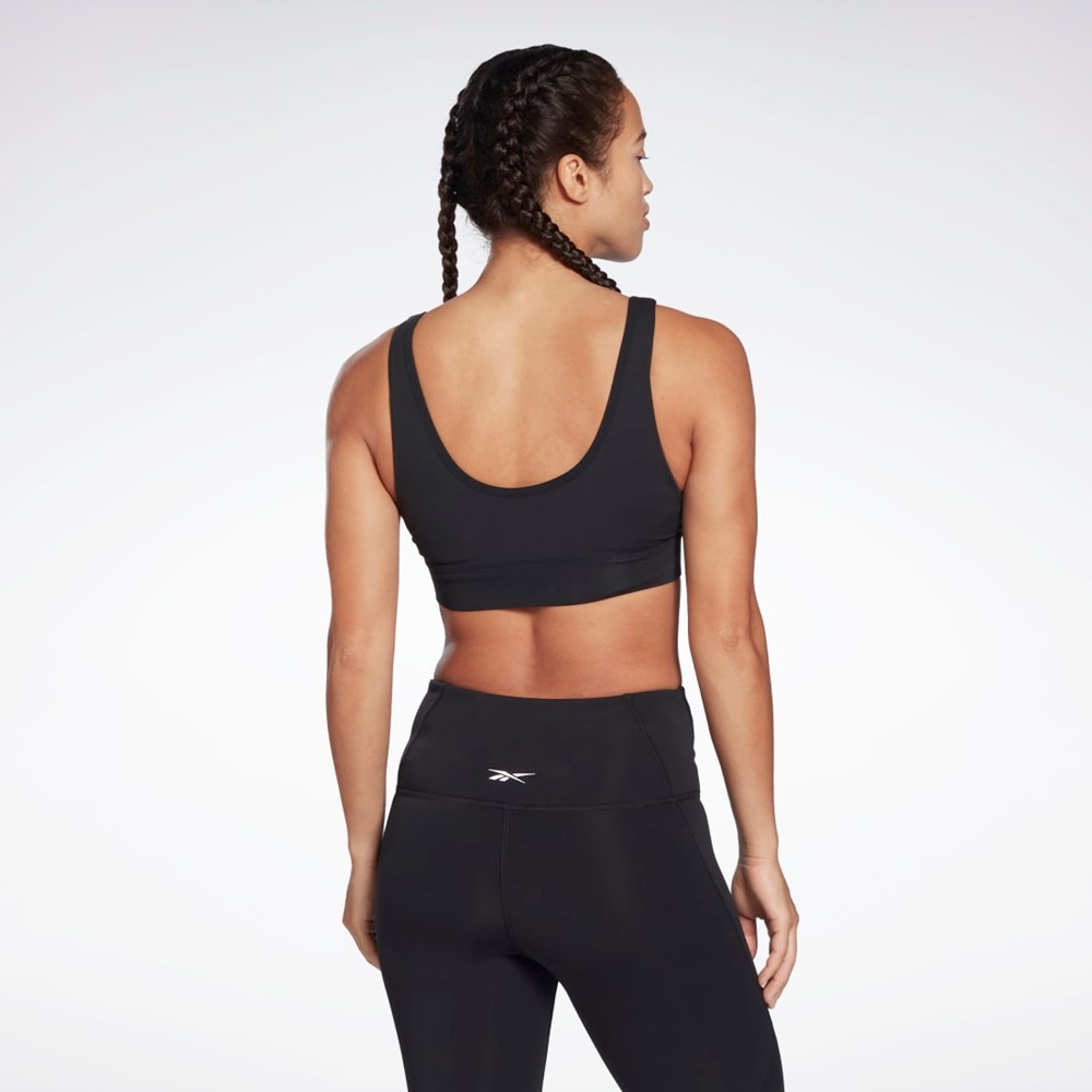 Reebok Studio Reebok Stripped Minimalist Bra Czarne | FUKP-63592