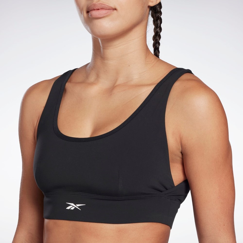 Reebok Studio Reebok Stripped Minimalist Bra Czarne | FUKP-63592