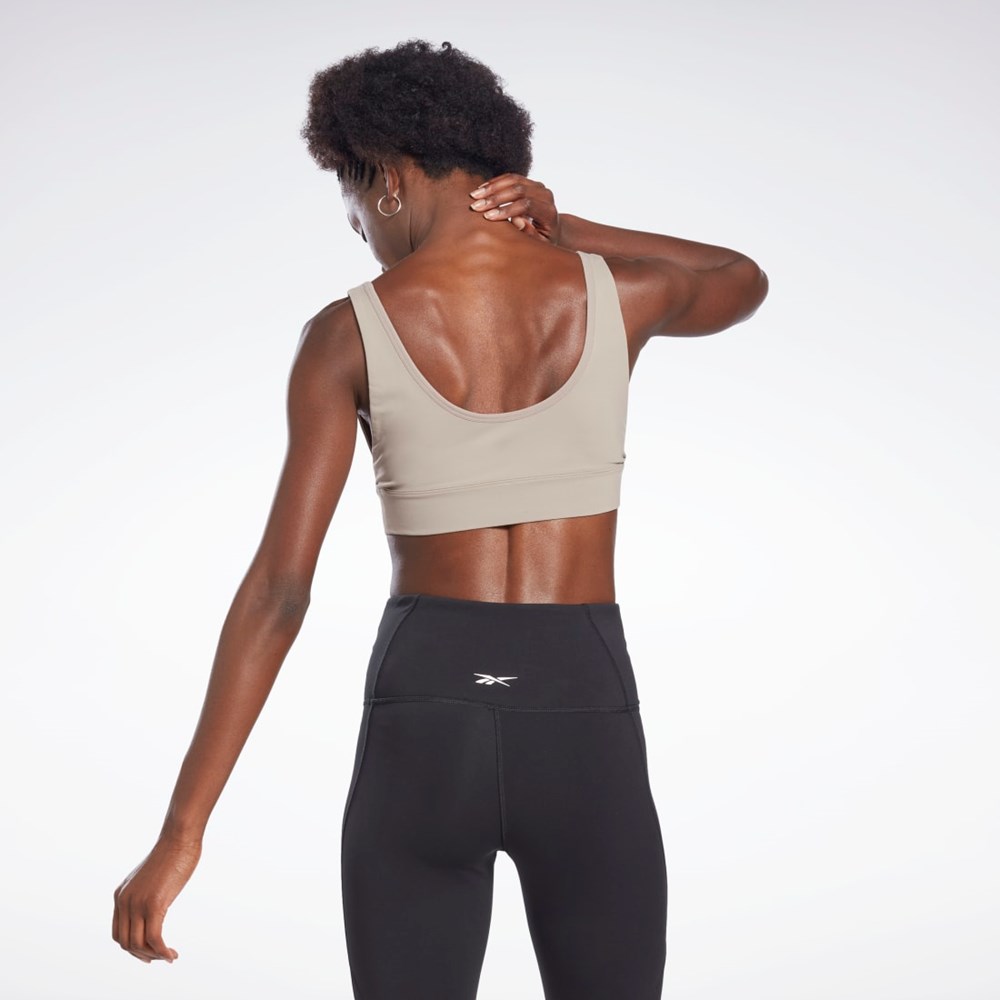 Reebok Studio Reebok Stripped Minimalist Bra Szare | IHXA-31562