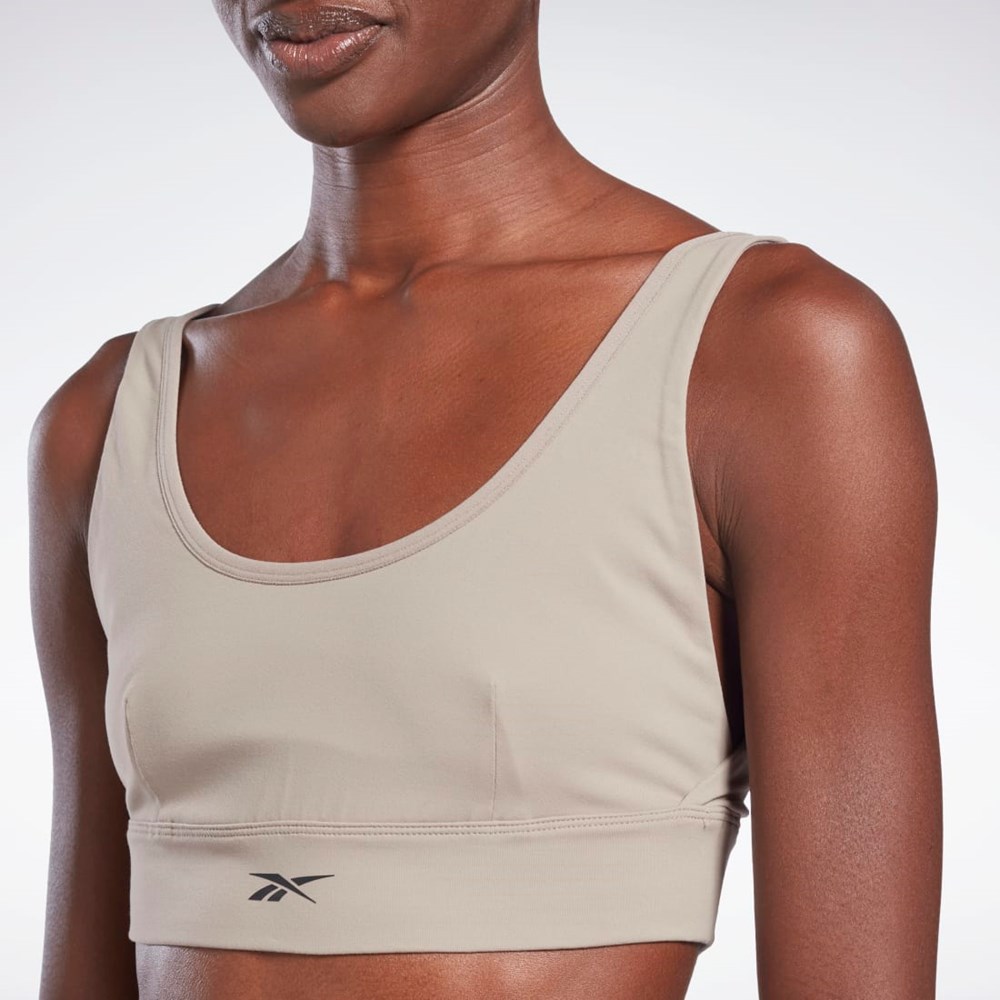 Reebok Studio Reebok Stripped Minimalist Bra Szare | IHXA-31562