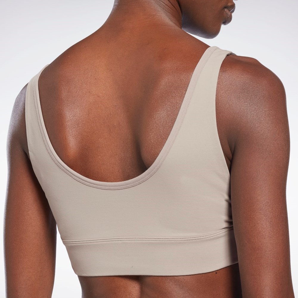 Reebok Studio Reebok Stripped Minimalist Bra Szare | IHXA-31562