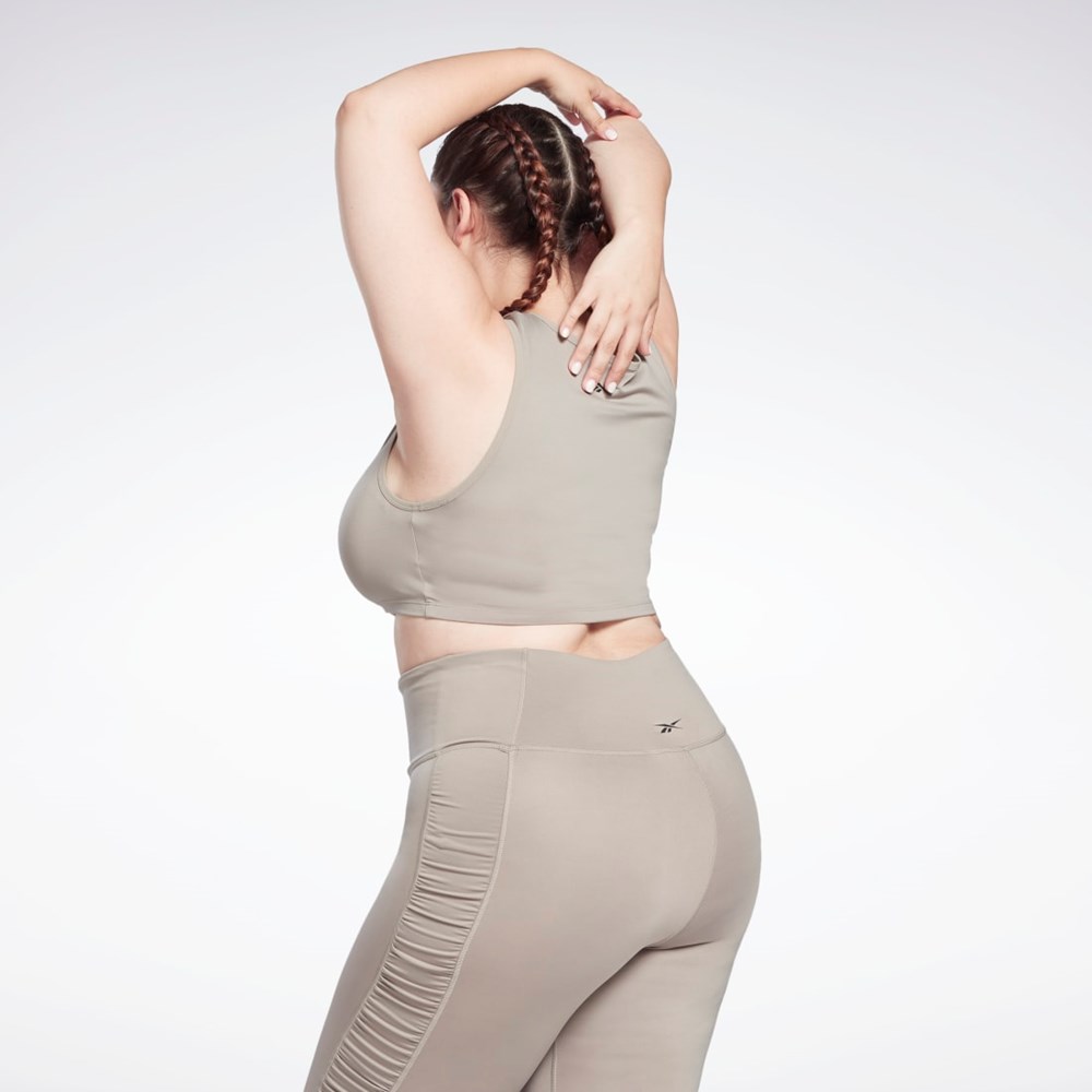 Reebok Studio Ruched Cropped Tank Top (Plus Size) Szare | NUQY-24950