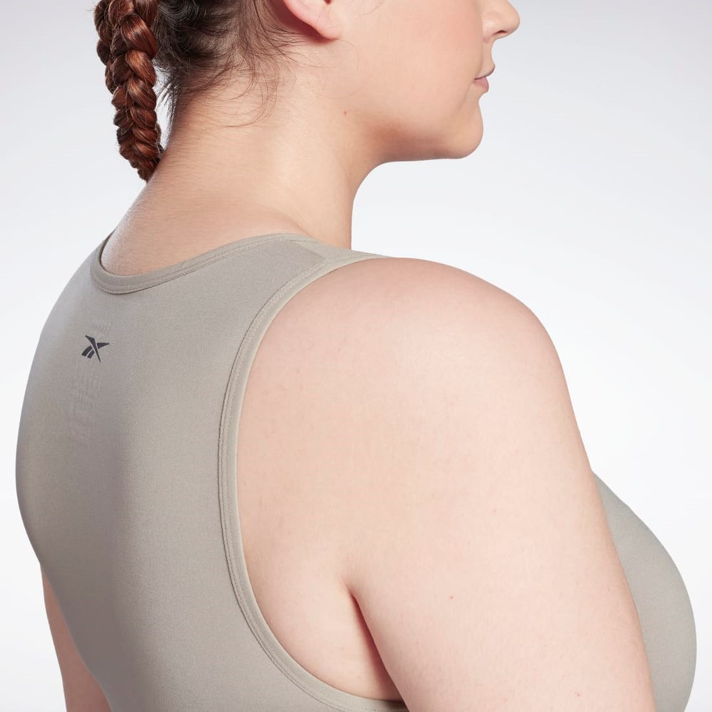 Reebok Studio Ruched Cropped Tank Top (Plus Size) Szare | NUQY-24950