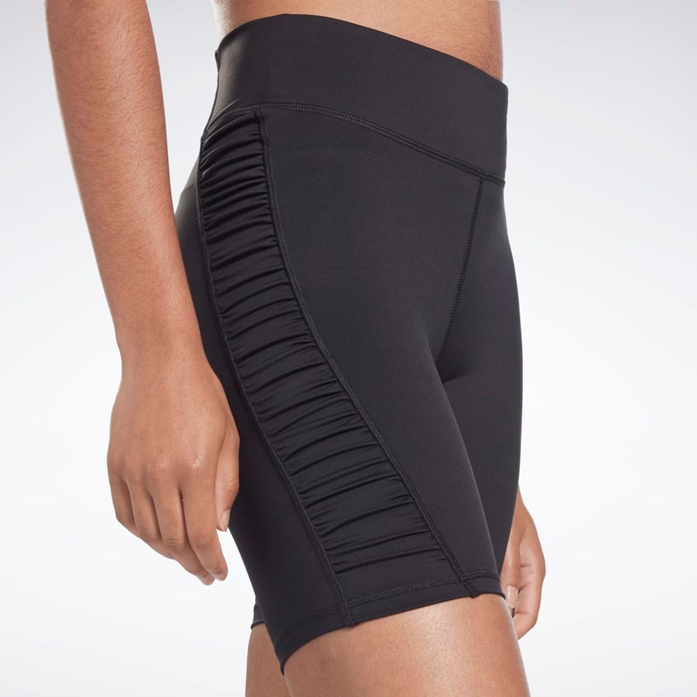 Reebok Studio Ruched High Rise Legging Shorts Czarne | WUAT-41078