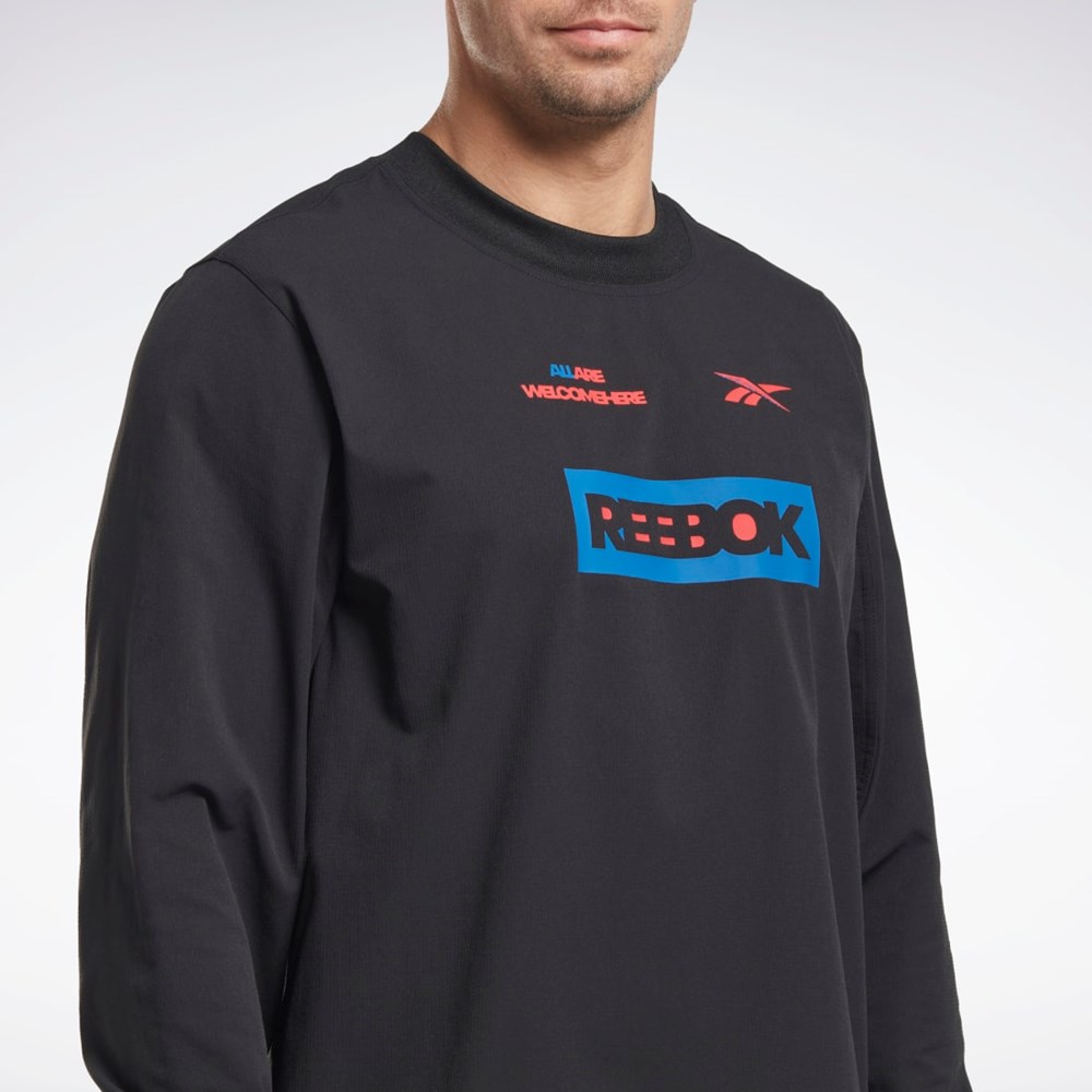 Reebok THERMOWARM+GRAPHENE Long Sleeve Warstwa Pośrednia T-Shirt Czarne | HJCS-16382