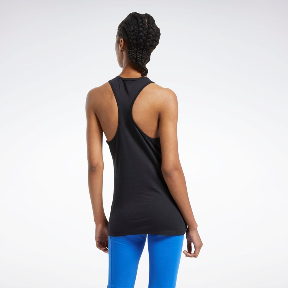 Reebok Treningowe Essentials Grafiką Tank Top Czarne | IWMS-53217