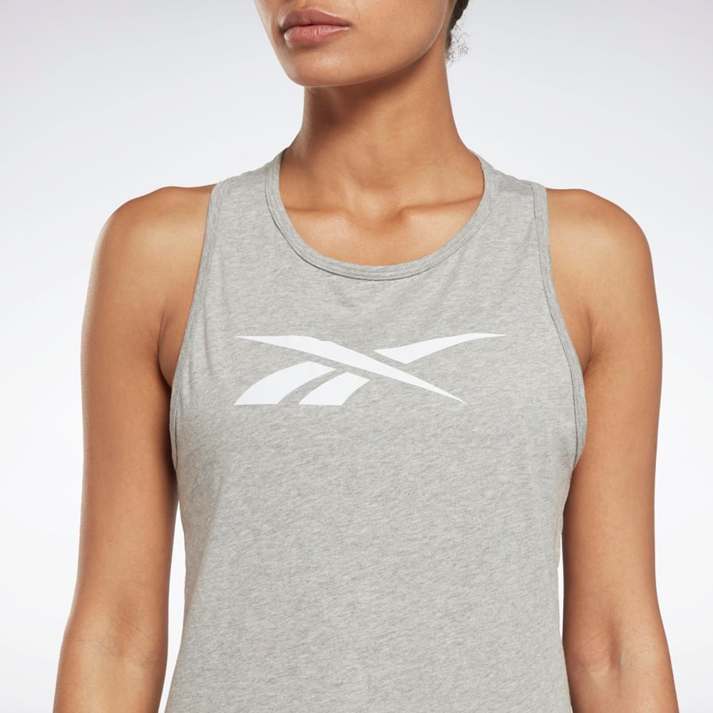 Reebok Treningowe Essentials Grafiką Tank Top Szare | NMZA-85296