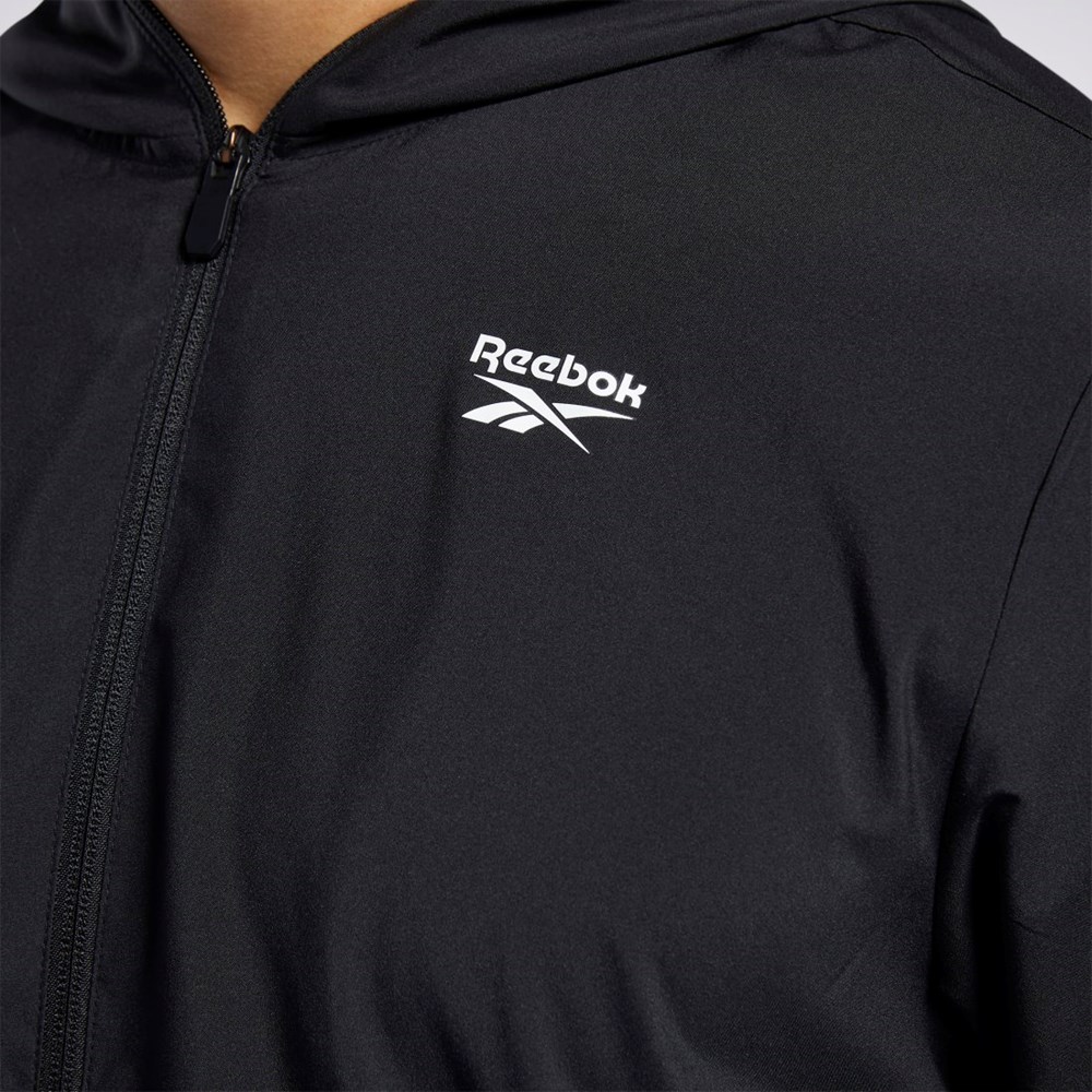 Reebok Treningowe Essentials Jacket Czarne | COFY-14075