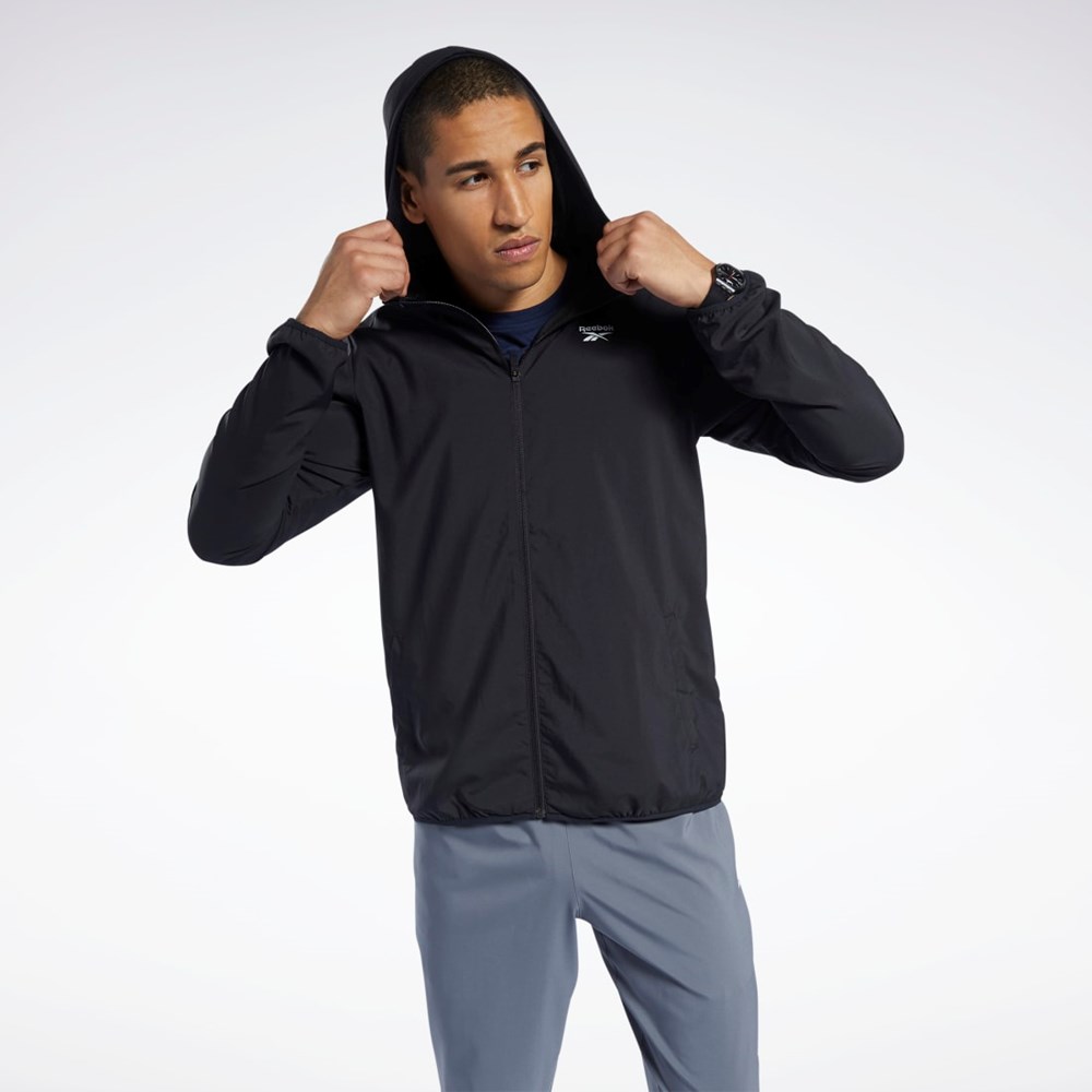 Reebok Treningowe Essentials Jacket Czarne | COFY-14075