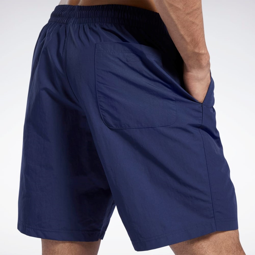 Reebok Treningowe Essentials Utility Shorts Granatowe | EBUX-42059