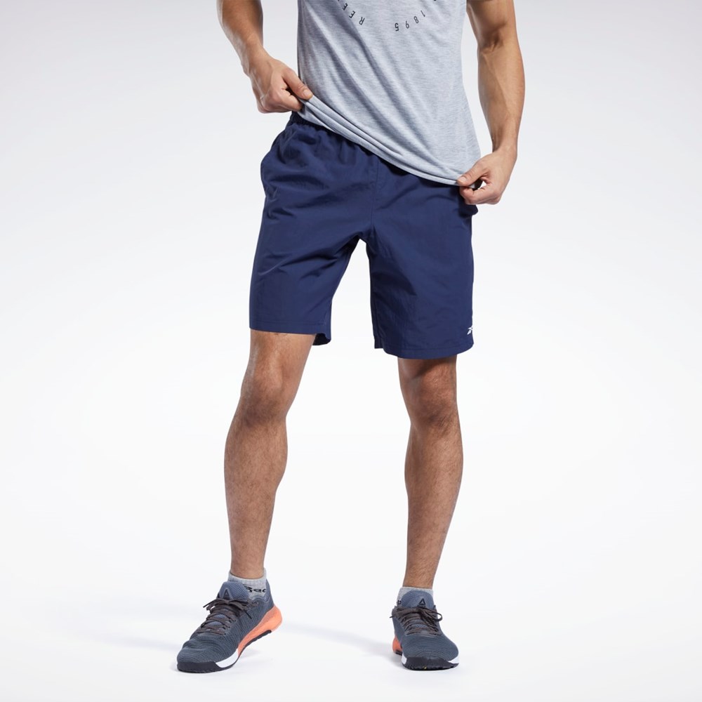 Reebok Treningowe Essentials Utility Shorts Granatowe | EBUX-42059