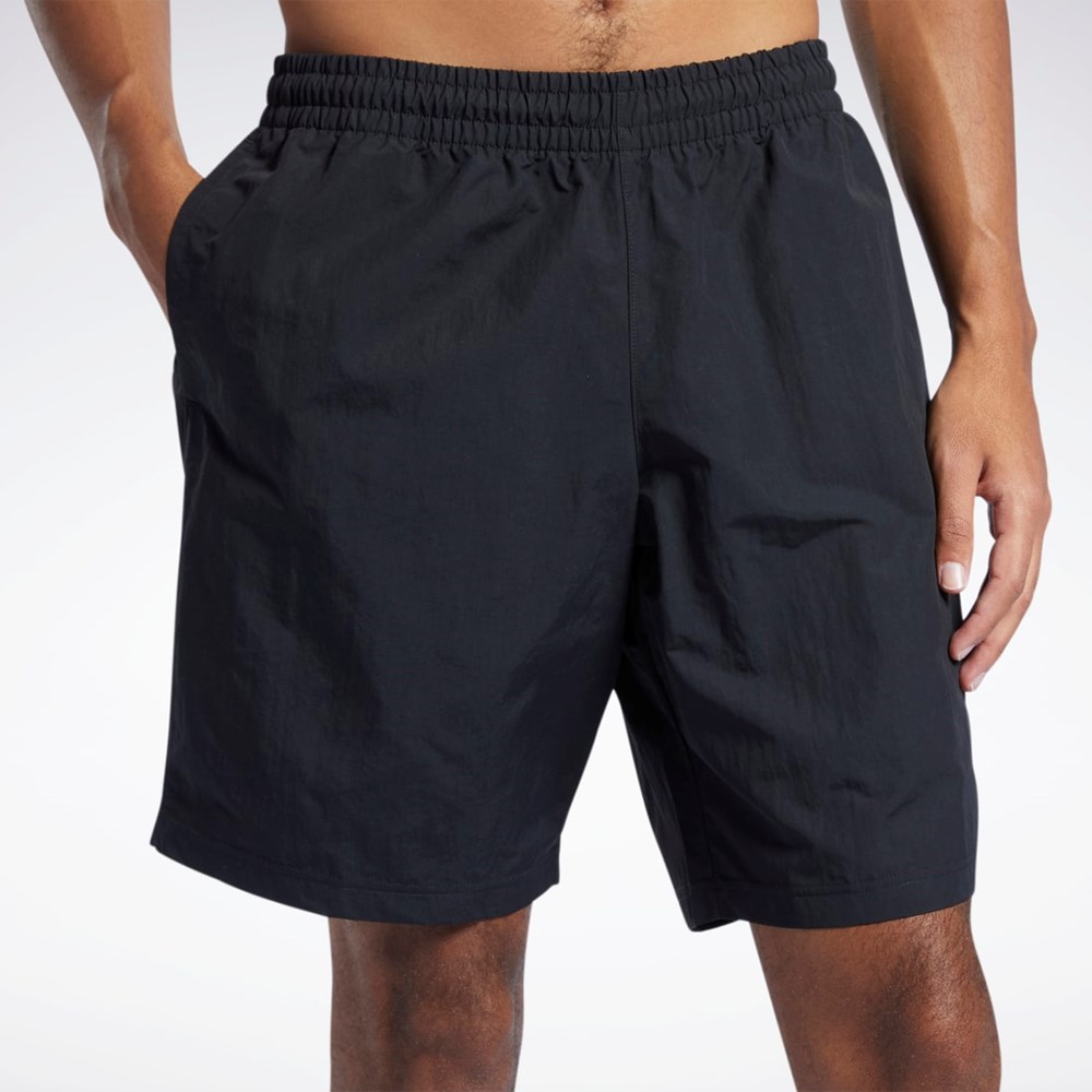 Reebok Treningowe Essentials Utility Shorts Czarne | JYSG-63908