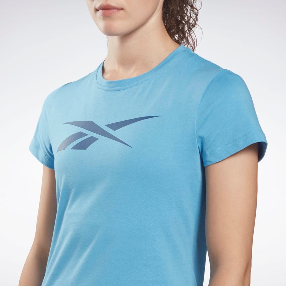 Reebok Treningowe Essentials Vector Grafiką Tee Niebieskie | BXGA-37892