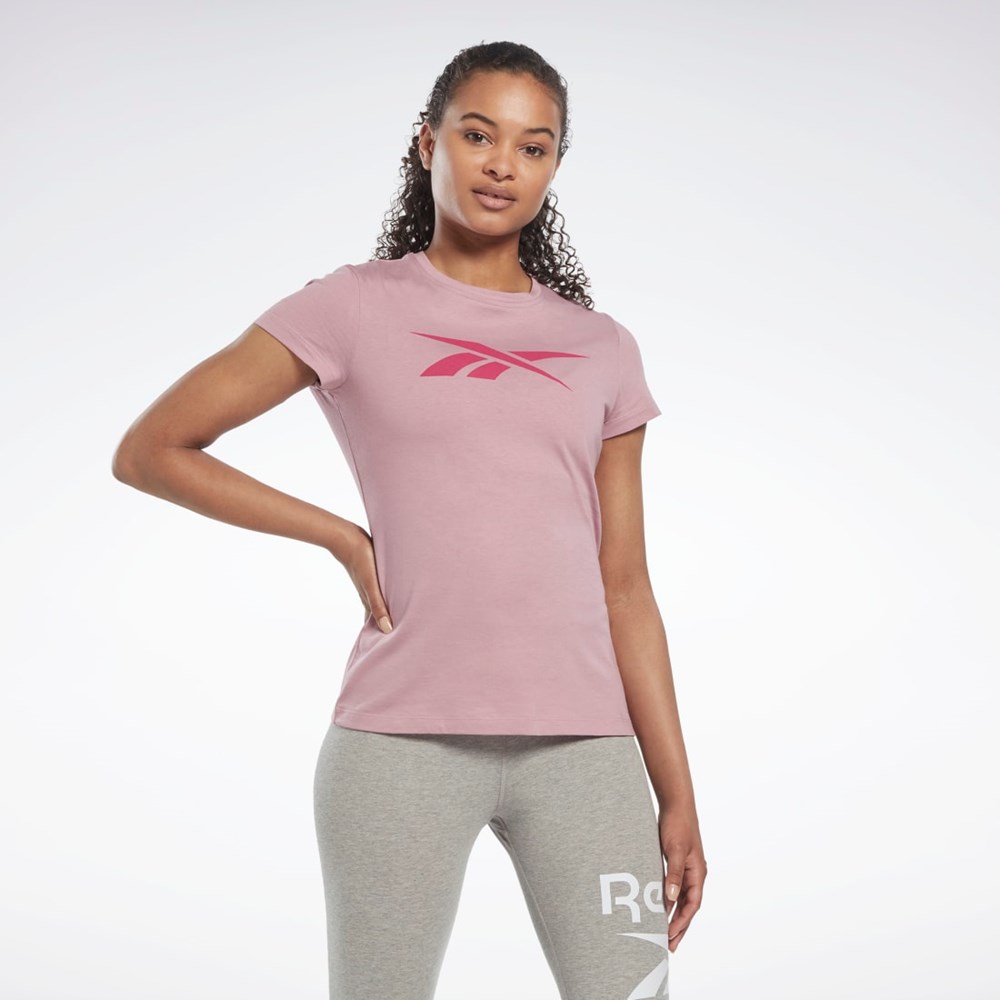 Reebok Treningowe Essentials Vector Grafiką Tee Infused Lilac | WDVJ-49278