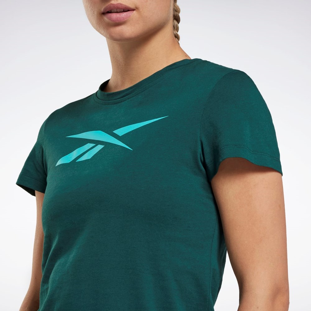 Reebok Treningowe Essentials Vector Grafiką Tee Zielone | WMYQ-57948