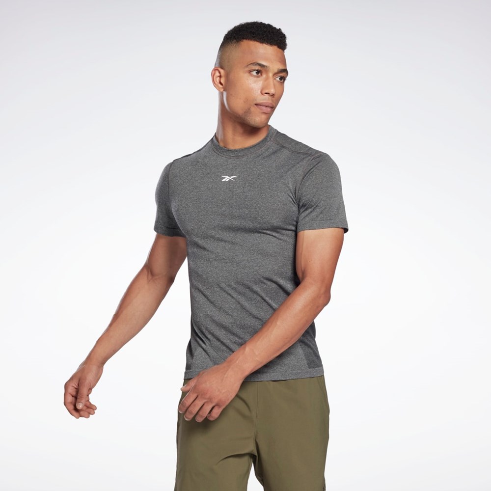 Reebok United By Fitness MyoKnit Seamless T-Shirt Czarne | BGRQ-71429