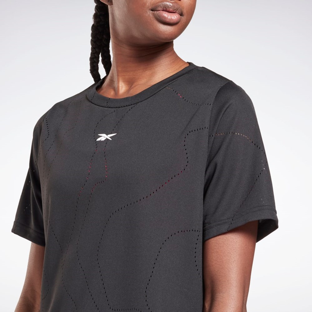 Reebok United By Fitness Perforated T-Shirt Czarne | RLGK-95468