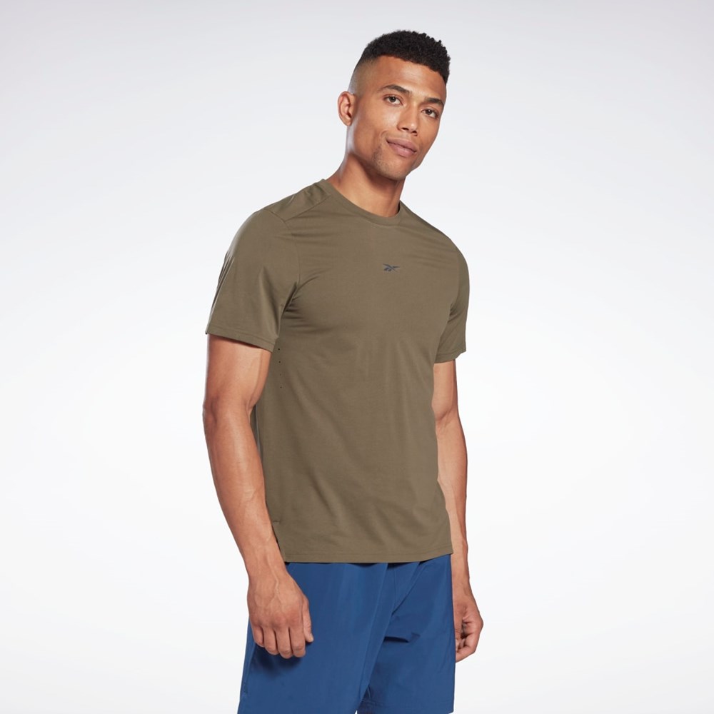 Reebok United by Fitness MoveSoft T-Shirt Zielone | OGVC-56107