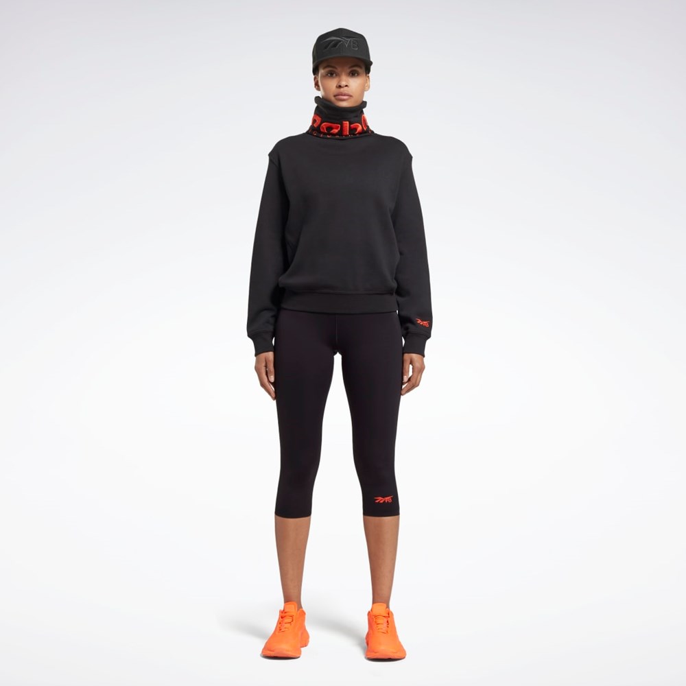 Reebok Victoria Beckham Cowl Neck Jumper Czarne Pomarańczowe | IQME-93457