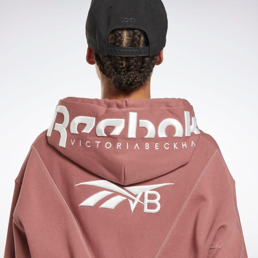 Reebok Victoria Beckham Crop Logo Hoodie Parched Earth | FUPX-82036