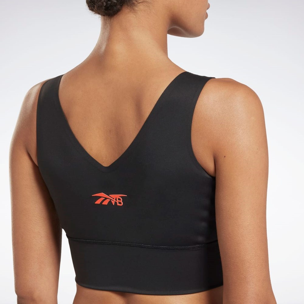 Reebok Victoria Beckham Crop Top Czarne | WJFL-69852