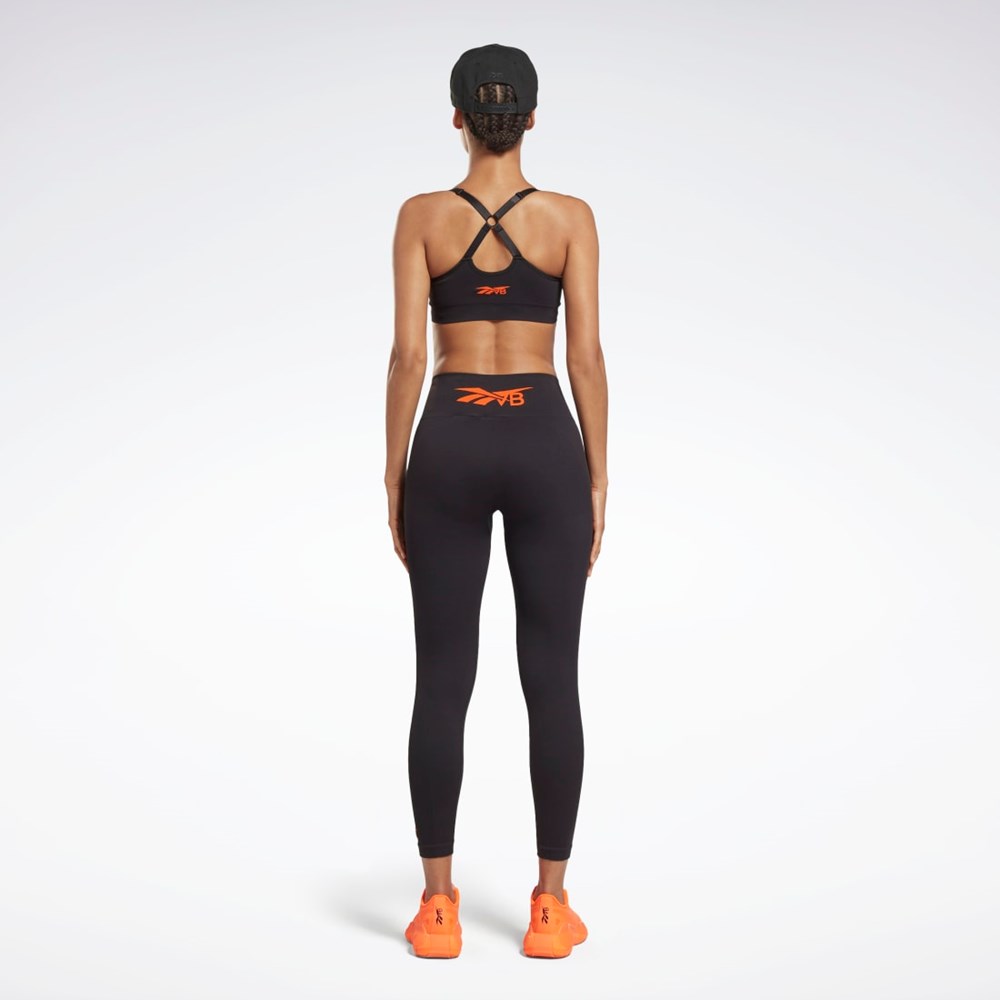 Reebok Victoria Beckham Light-Impact Seamless Bra Czarne | ULME-81065