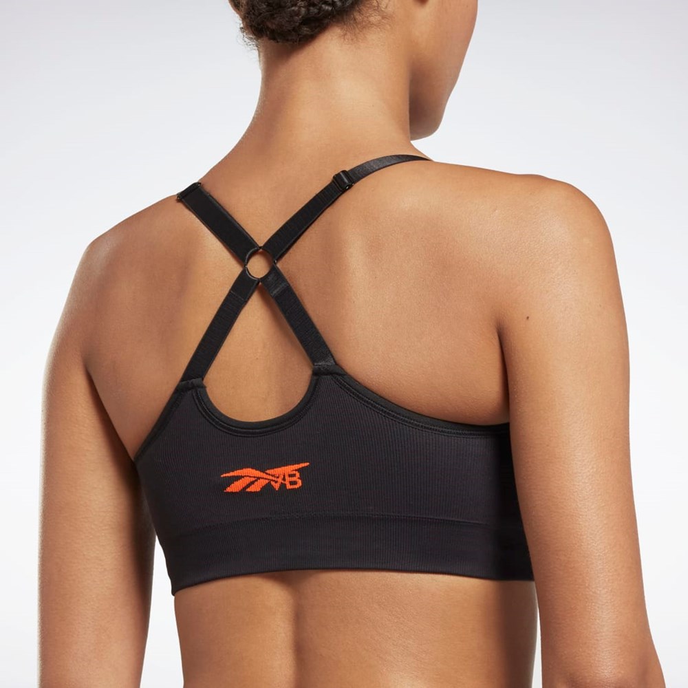 Reebok Victoria Beckham Light-Impact Seamless Bra Czarne | ULME-81065