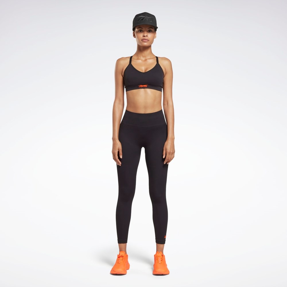 Reebok Victoria Beckham Light-Impact Seamless Bra Czarne | ULME-81065