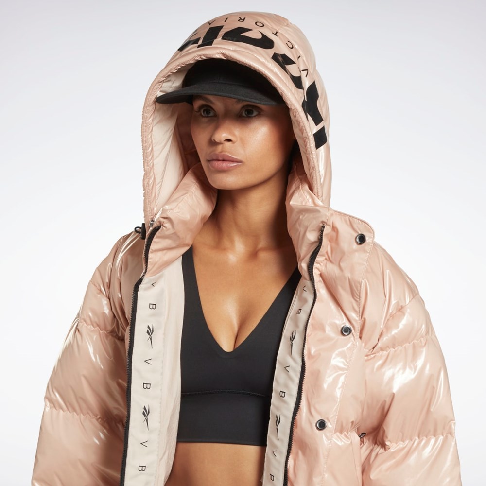 Reebok Victoria Beckham Puffer Jacket Soft Ecru | MVUW-78139