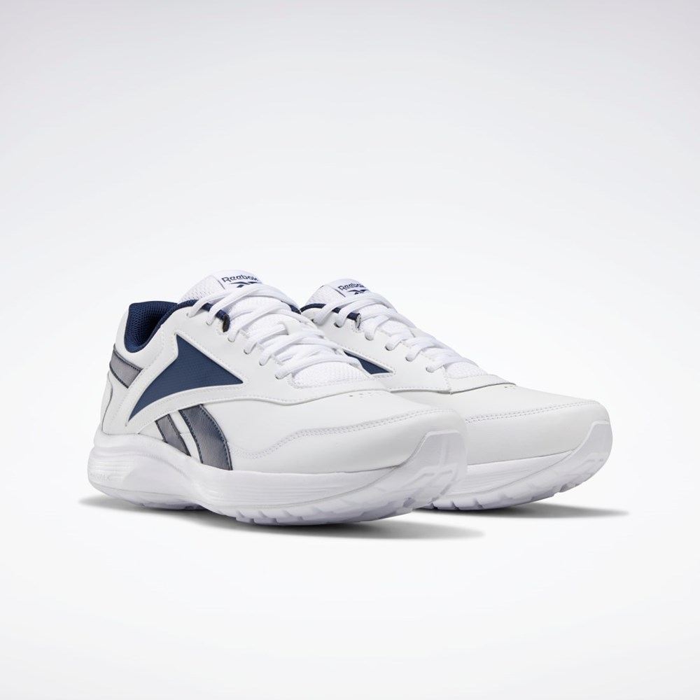 Reebok Walk Ultra 7 DMX MAX Extra-Szerokie Shoes Białe Granatowe Królewski Niebieski | SWTL-28163