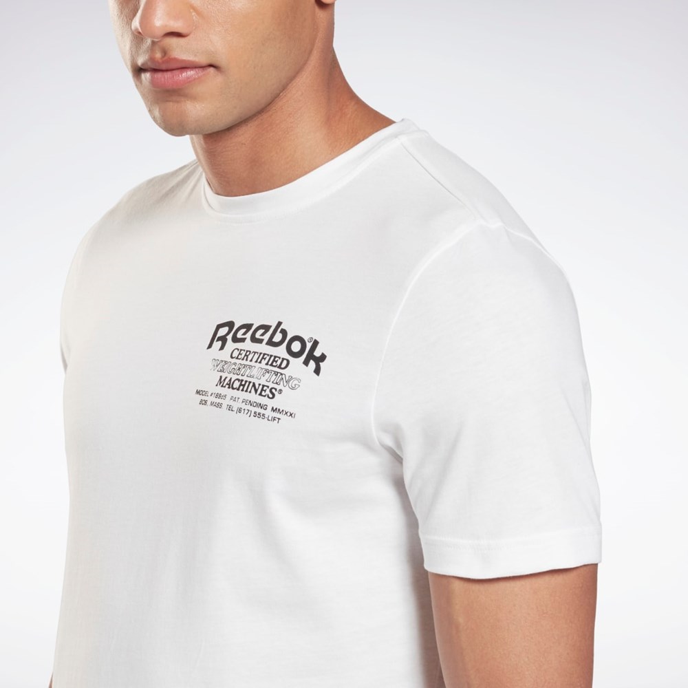 Reebok Weightlifting Novelty Grafiką T-Shirt Białe | MRYP-28794