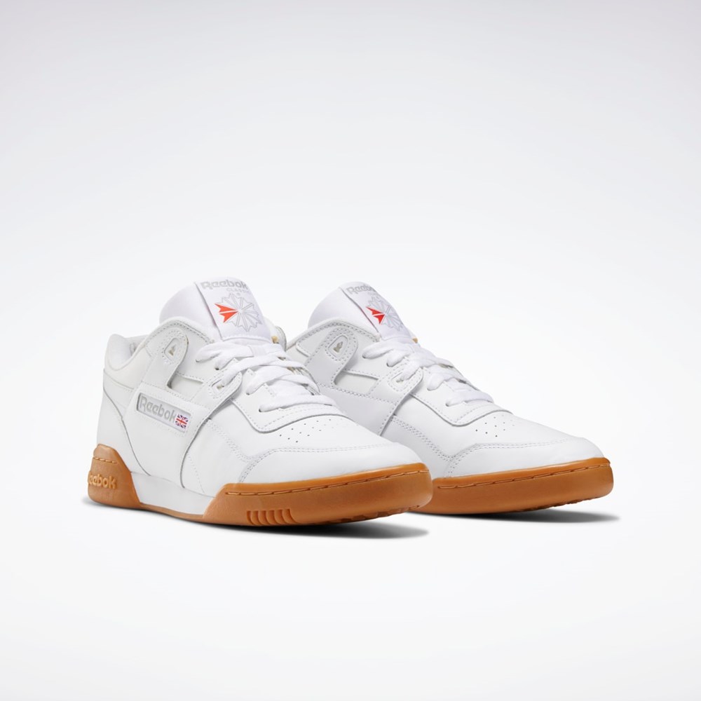 Reebok Workout Plus Shoes Białe Czerwone Królewski Niebieski | NPQT-96725