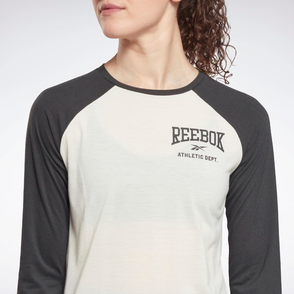 Reebok Workout Ready Baseball T-Shirt Białe | CLKP-36218