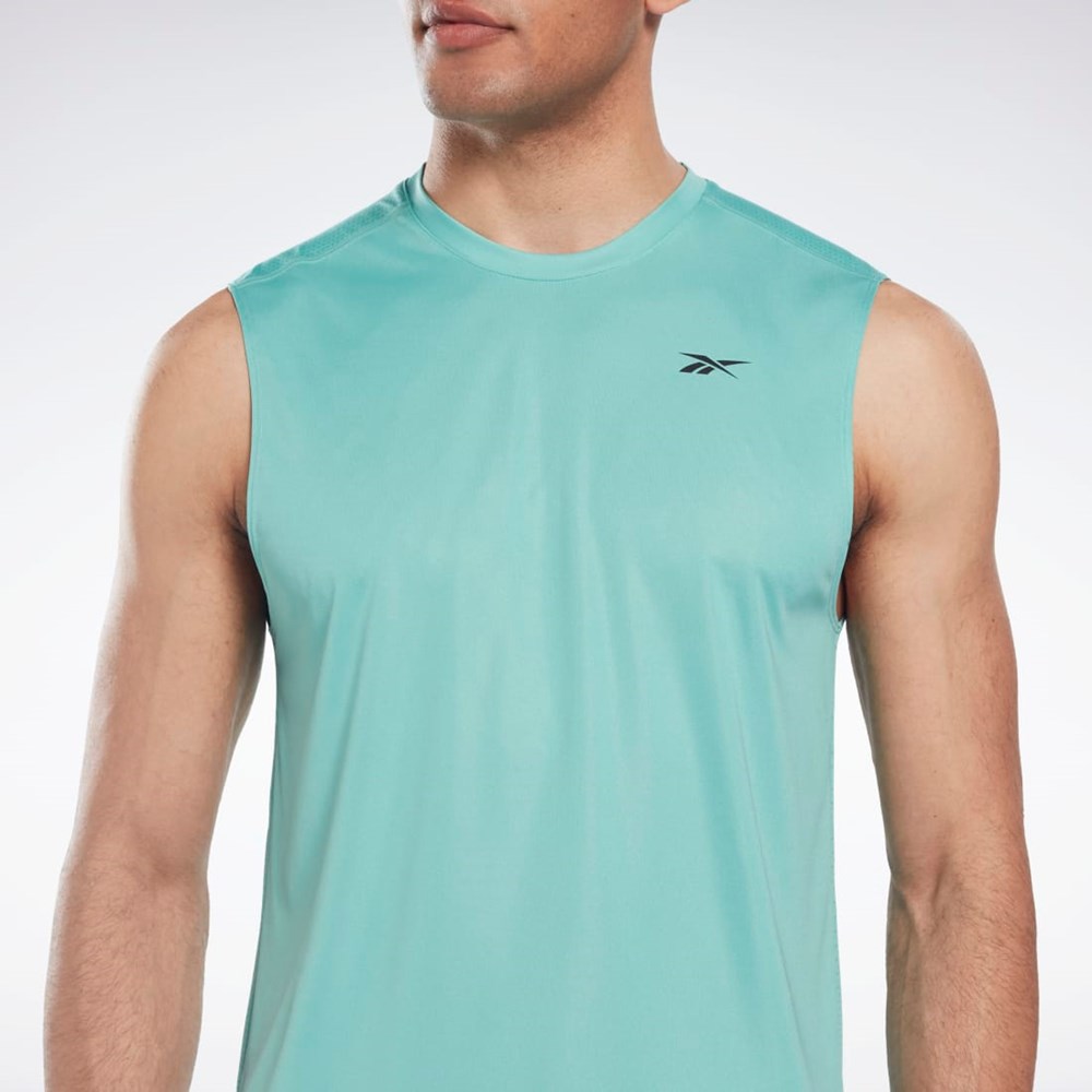 Reebok Workout Ready Bez Rękawów Tech T-Shirt Semi Classic Teal | HOYR-01985