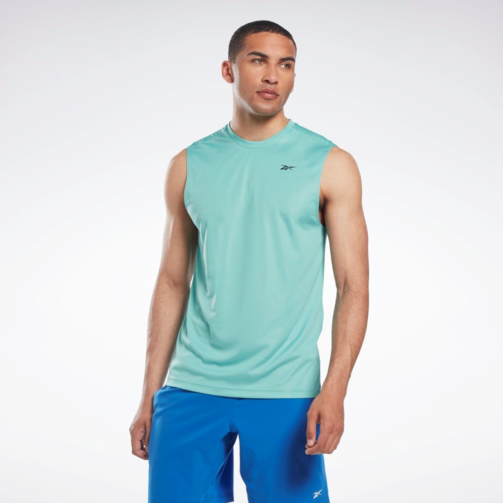 Reebok Workout Ready Bez Rękawów Tech T-Shirt Semi Classic Teal | HOYR-01985