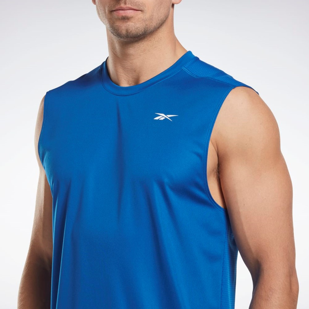 Reebok Workout Ready Bez Rękawów Tech T-Shirt Niebieskie | KTBI-83294