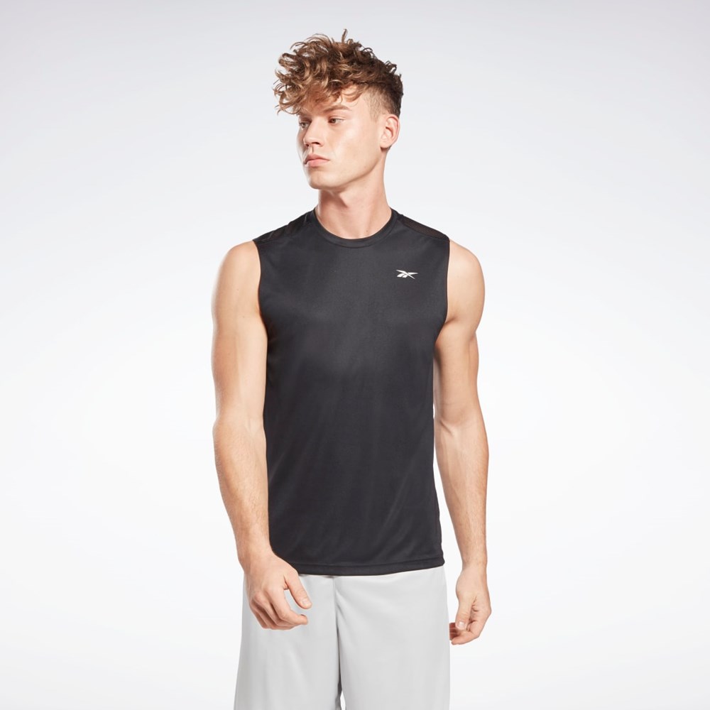 Reebok Workout Ready Bez Rękawów Tech T-Shirt Czarne | LVAT-76154