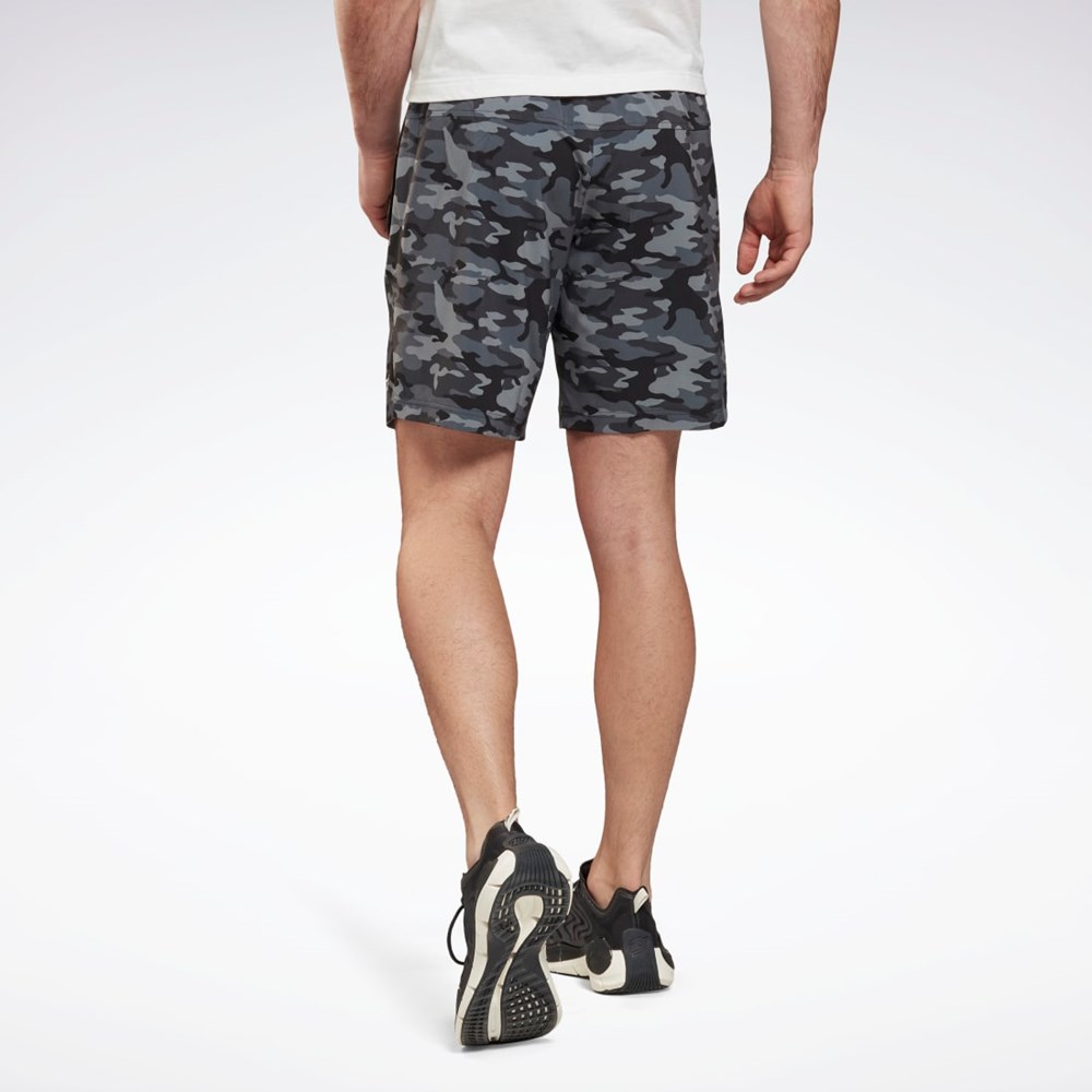 Reebok Workout Ready Camo Grafiką Shorts Czarne | RGBH-45806