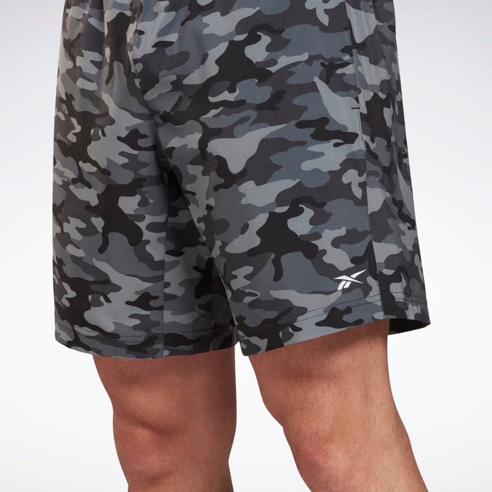 Reebok Workout Ready Camo Grafiką Shorts Czarne | RGBH-45806