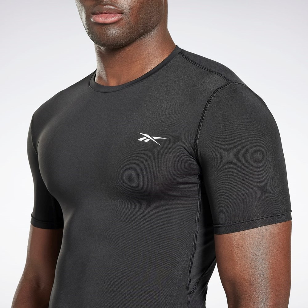 Reebok Workout Ready Compression T-Shirt Czarne | KQGO-56092