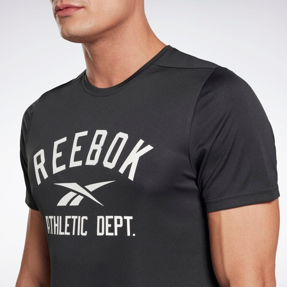 Reebok Workout Ready Grafiką T-Shirt Czarne | PAXD-17463