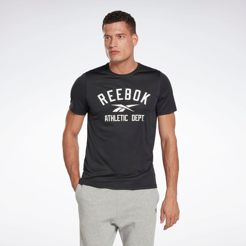 Reebok Workout Ready Grafiką T-Shirt Czarne | PAXD-17463