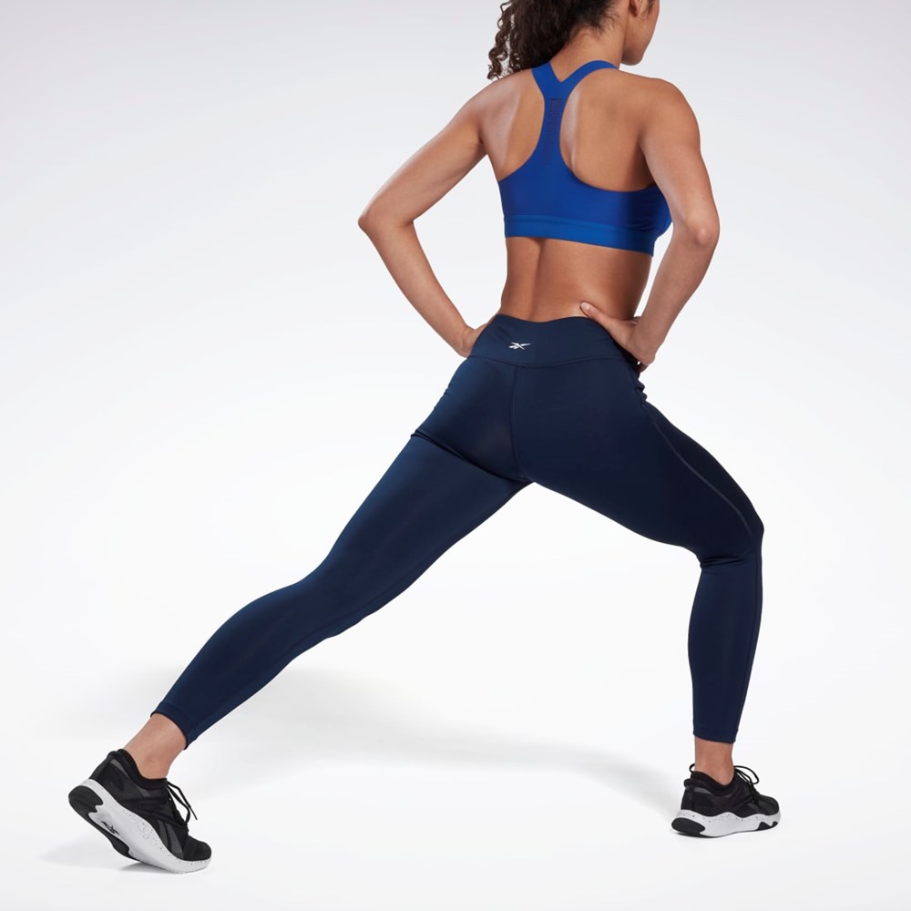 Reebok Workout Ready Leggings Granatowe | KGIF-79823