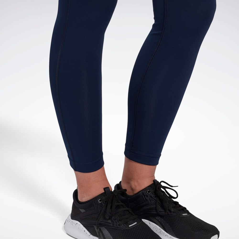 Reebok Workout Ready Leggings Granatowe | KGIF-79823